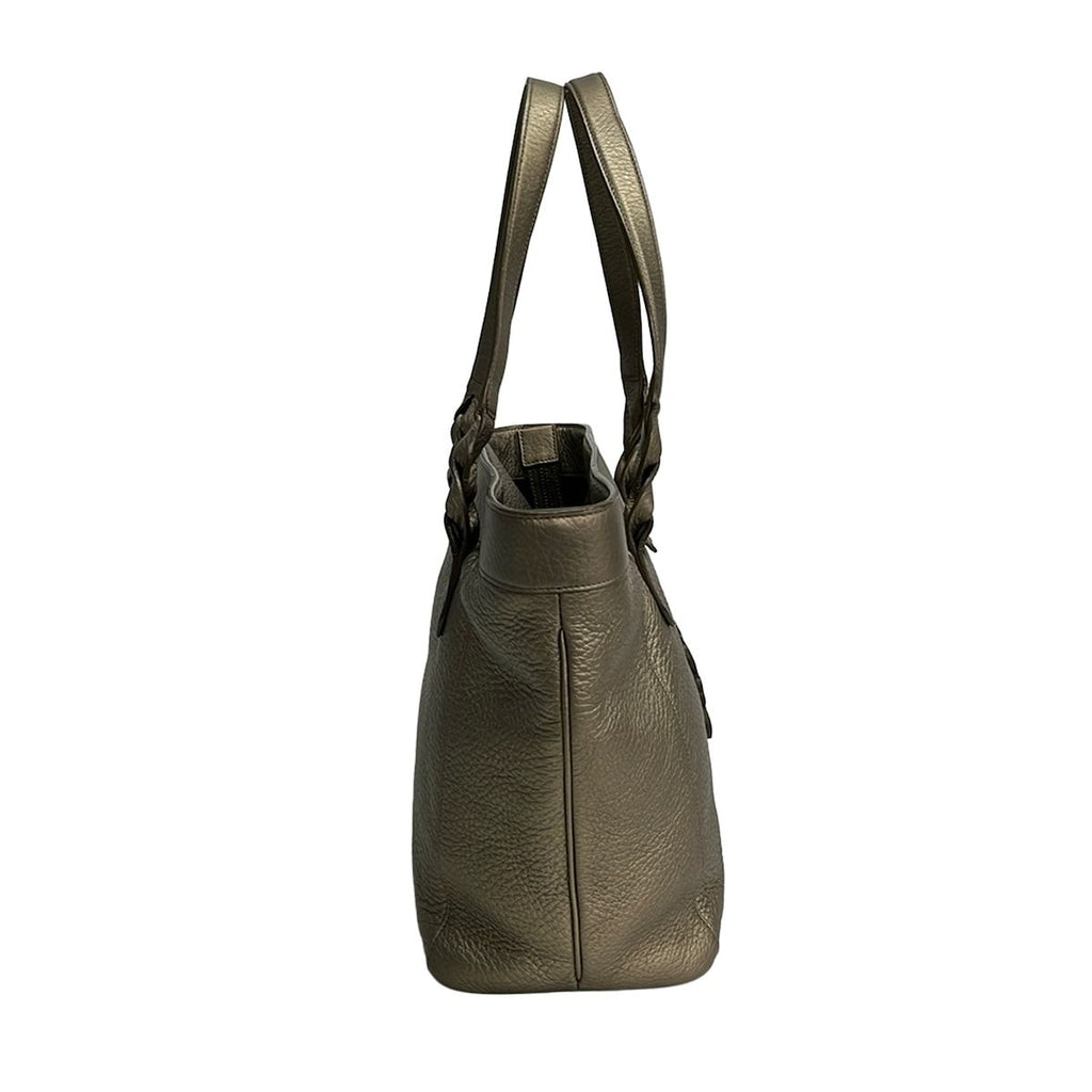 Loewe Handbag Anagram Blanc Gold Leather — view 2