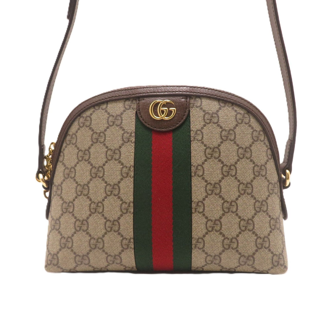 Gucci Ophidia GG Supreme Shoulder Bag Beige Dark Brown