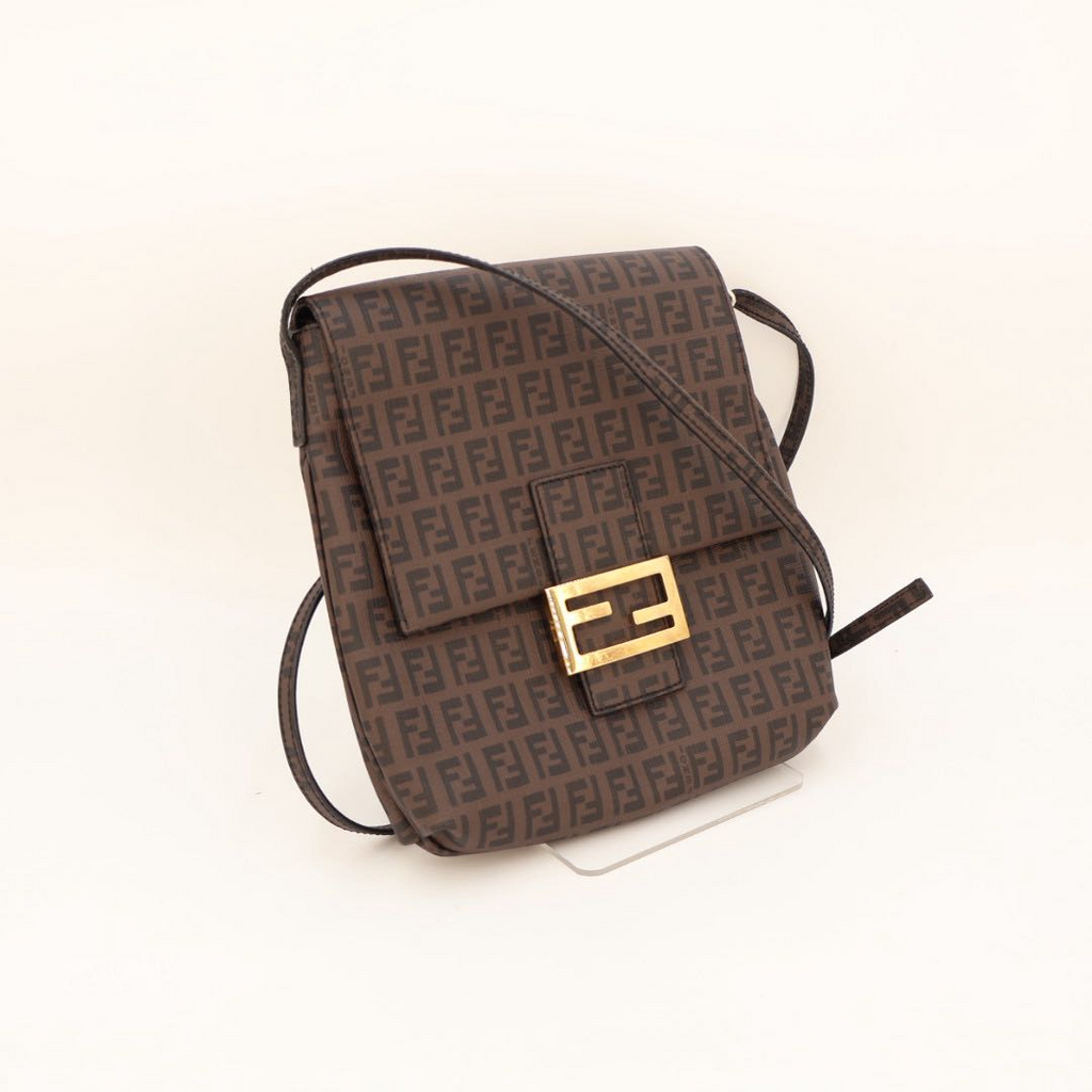 Fendi Zucchino Zucca Pattern Tote Crossbody Shoulder Bag