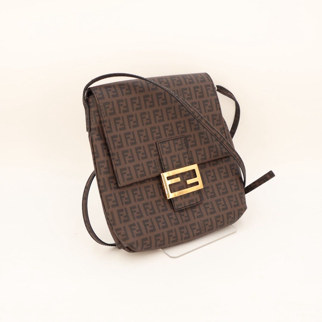 Fendi Zucchino Zucca Pattern Tote Crossbody Shoulder Bag