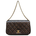 Chanel Black Vintage Calfskin Paris in Rome Gold Bar Flap Shoulder Bag