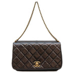 Chanel Black Vintage Calfskin Paris in Rome Gold Bar Flap Shoulder Bag