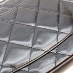 Chanel Black Vintage Calfskin Paris in Rome Gold Bar Flap Shoulder Bag — view 7