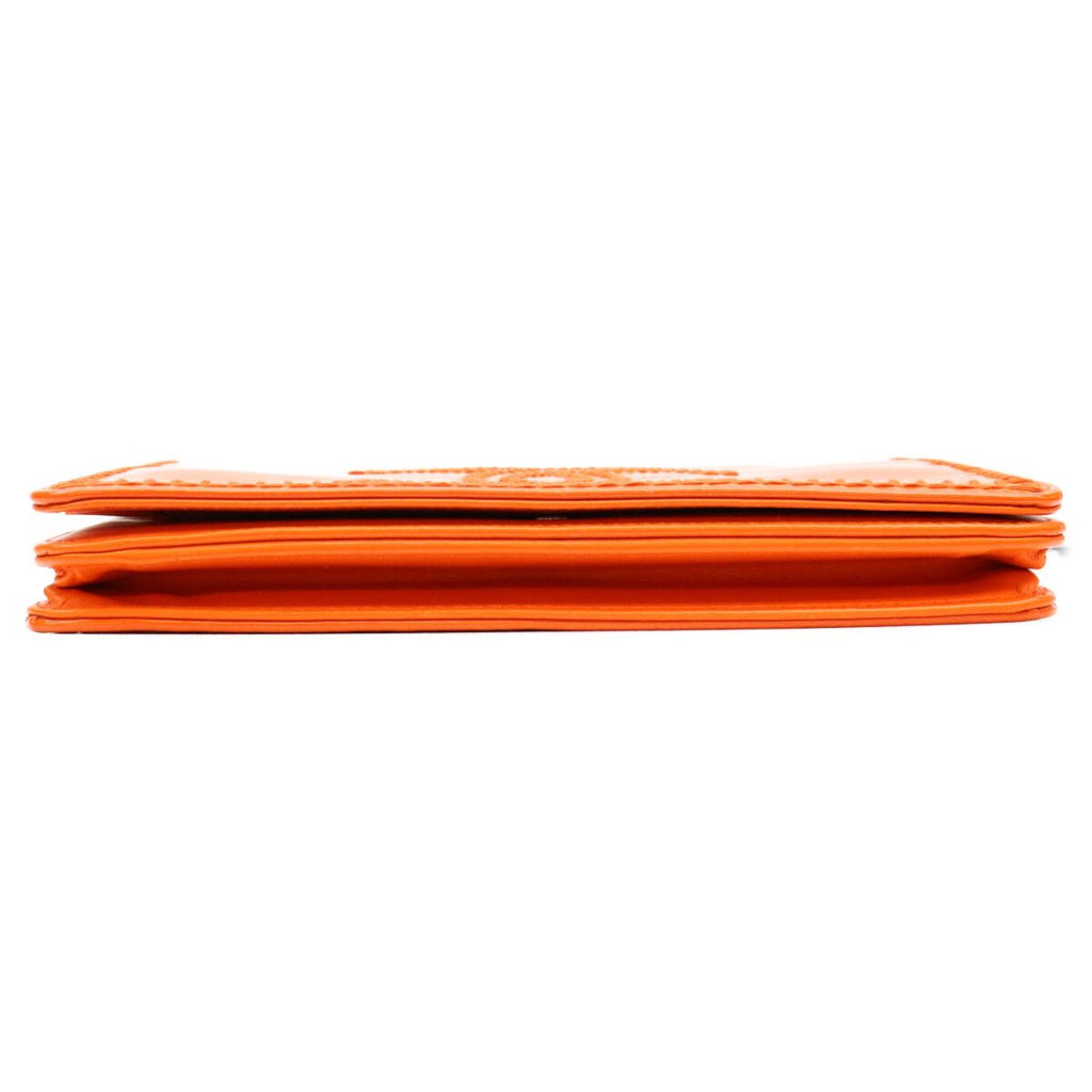 Chanel Orange CC Logo Stitch Patent Chain Wallet Shoulder Bag — view 5