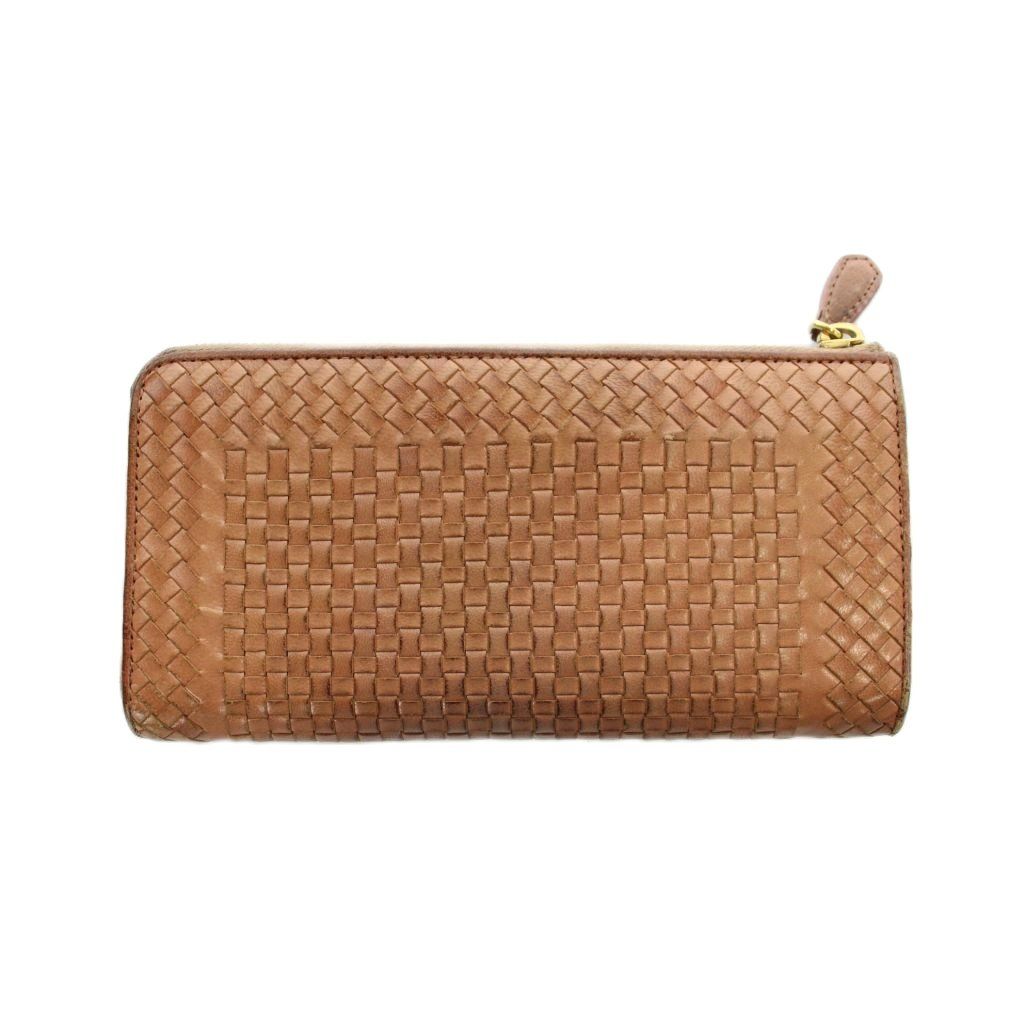 Prada Wallet Logo Leather L-shaped Zipper Brown — view 2