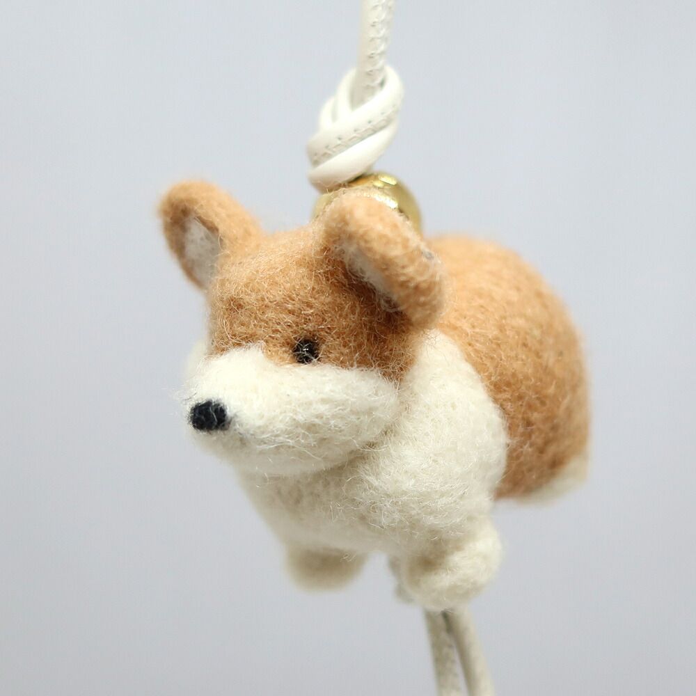 Loewe Corgi Charm Off White Orange Back Strap Dog Animal Keychain — view 3