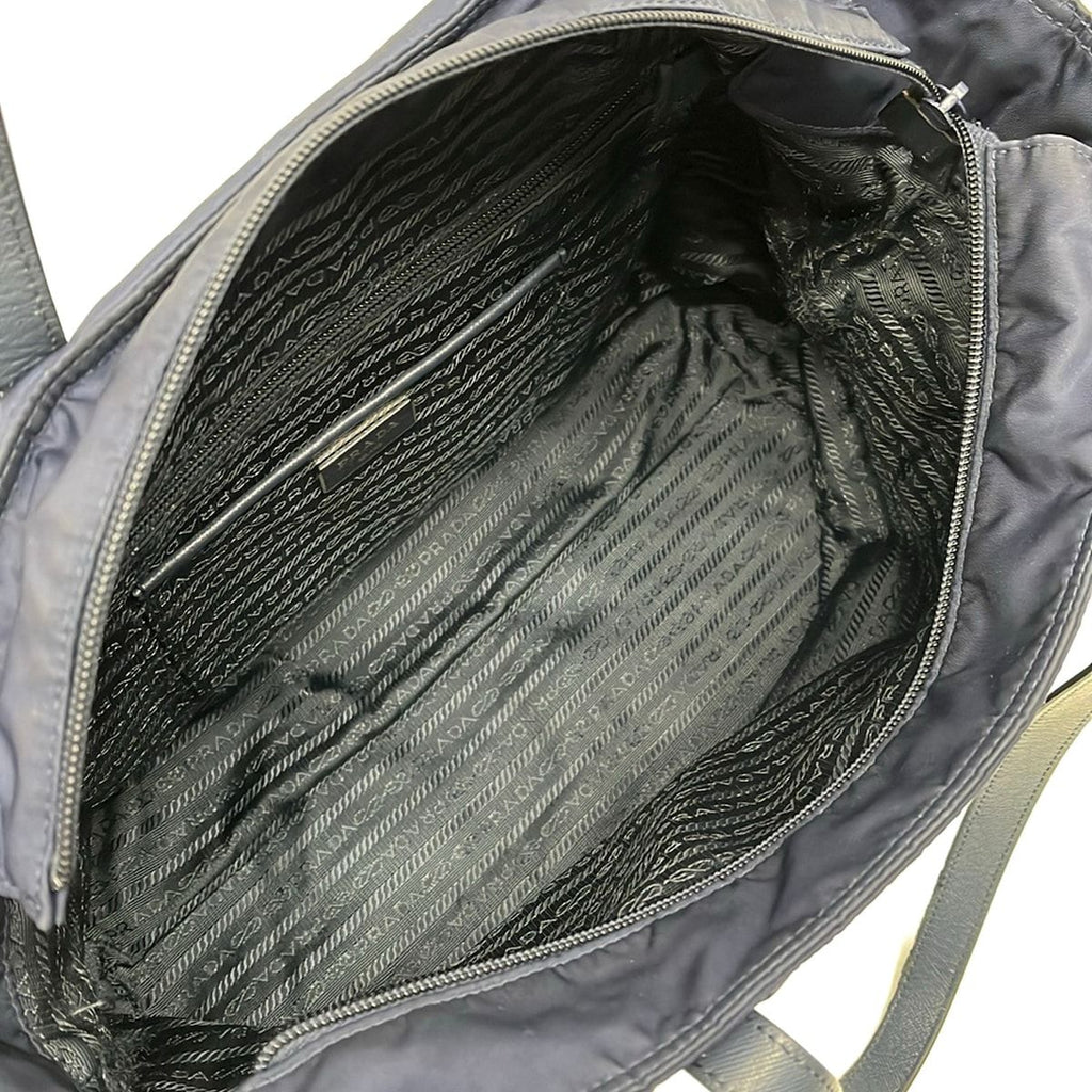 Prada Shoulder Bag Dark Navy Leather — view 7