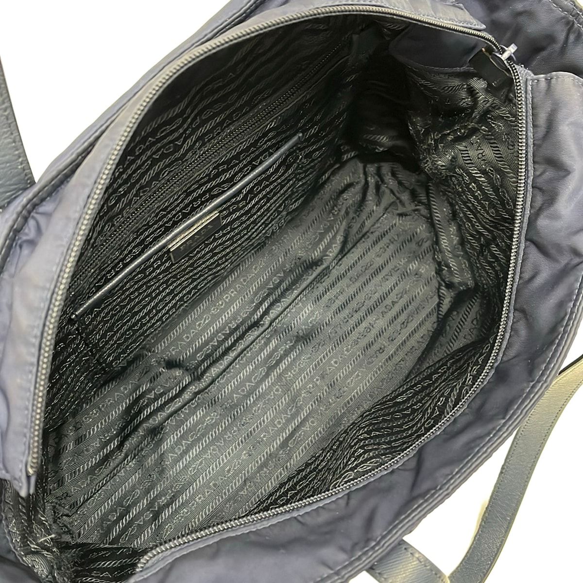 Prada Shoulder Bag Dark Navy Leather — view 7