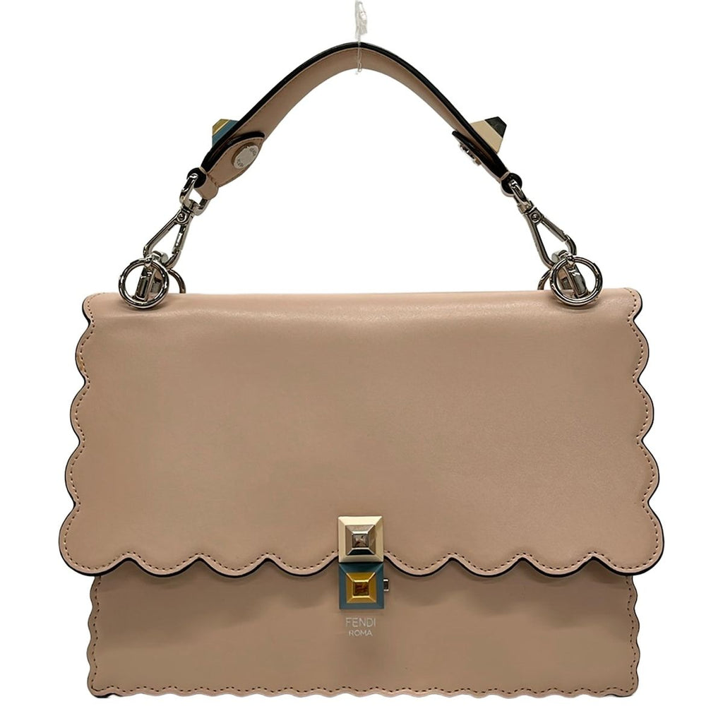 Fendi Handbag Canai Pink Beige Leather