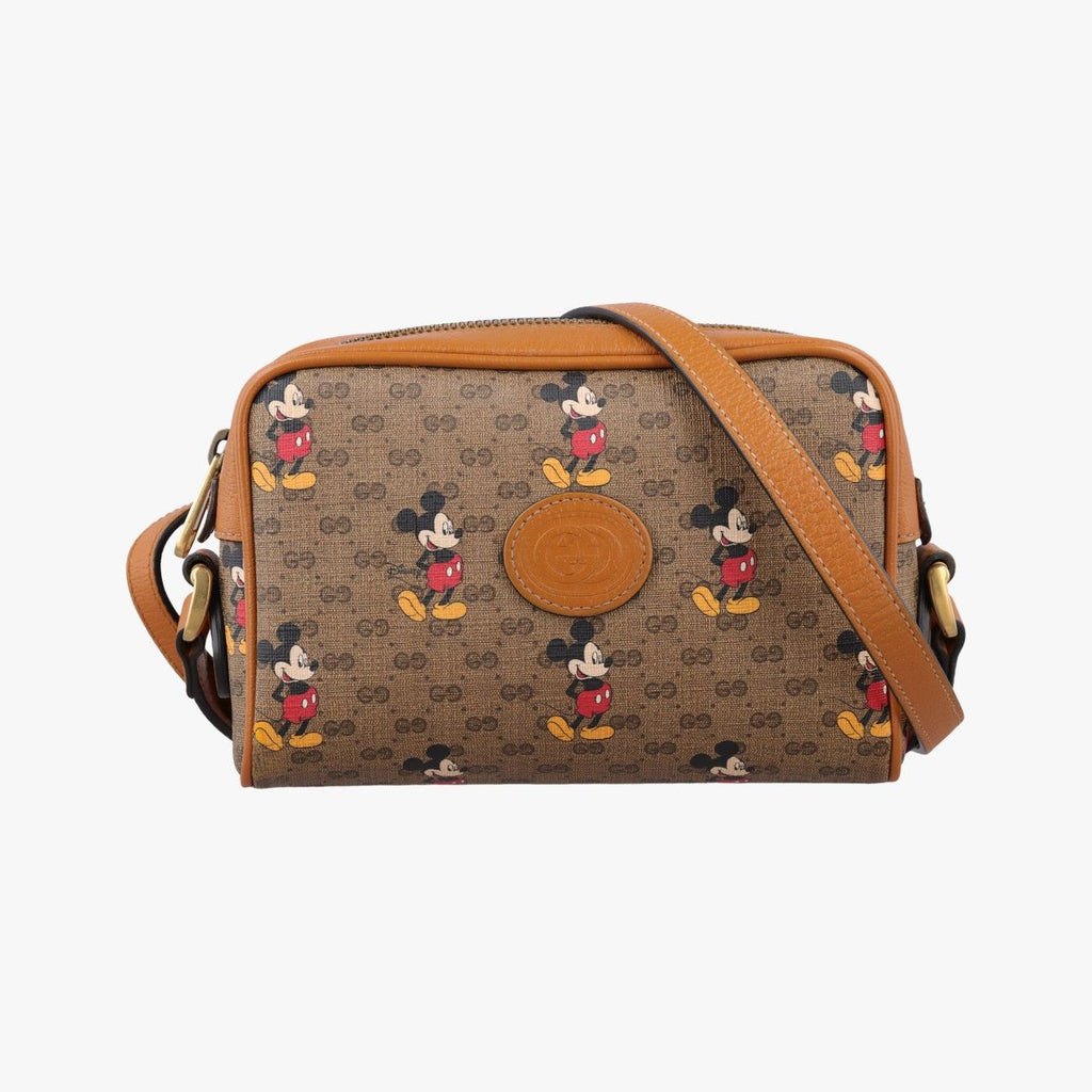 Gucci Mickey Mouse Disney Collaboration Brown Leather