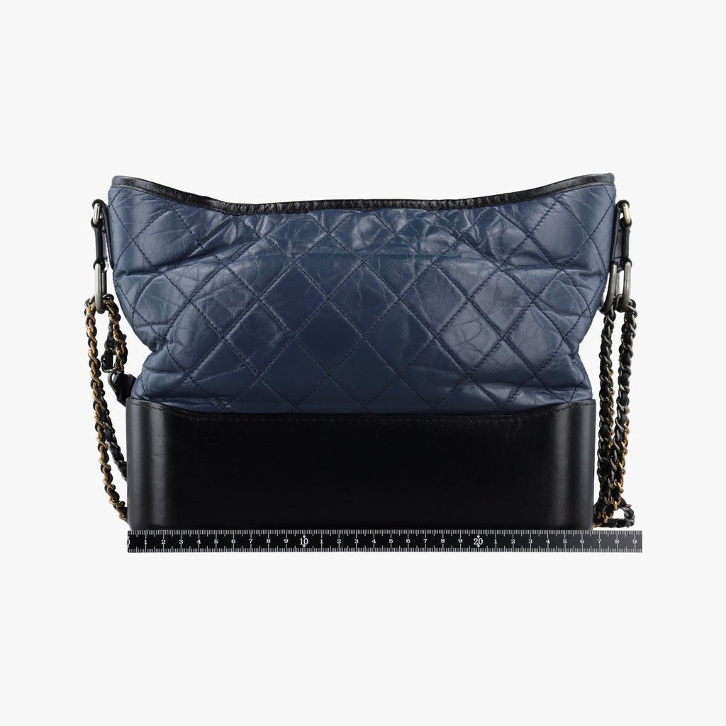 Chanel Gabrielle Black Navy Leather Handbag — view 2