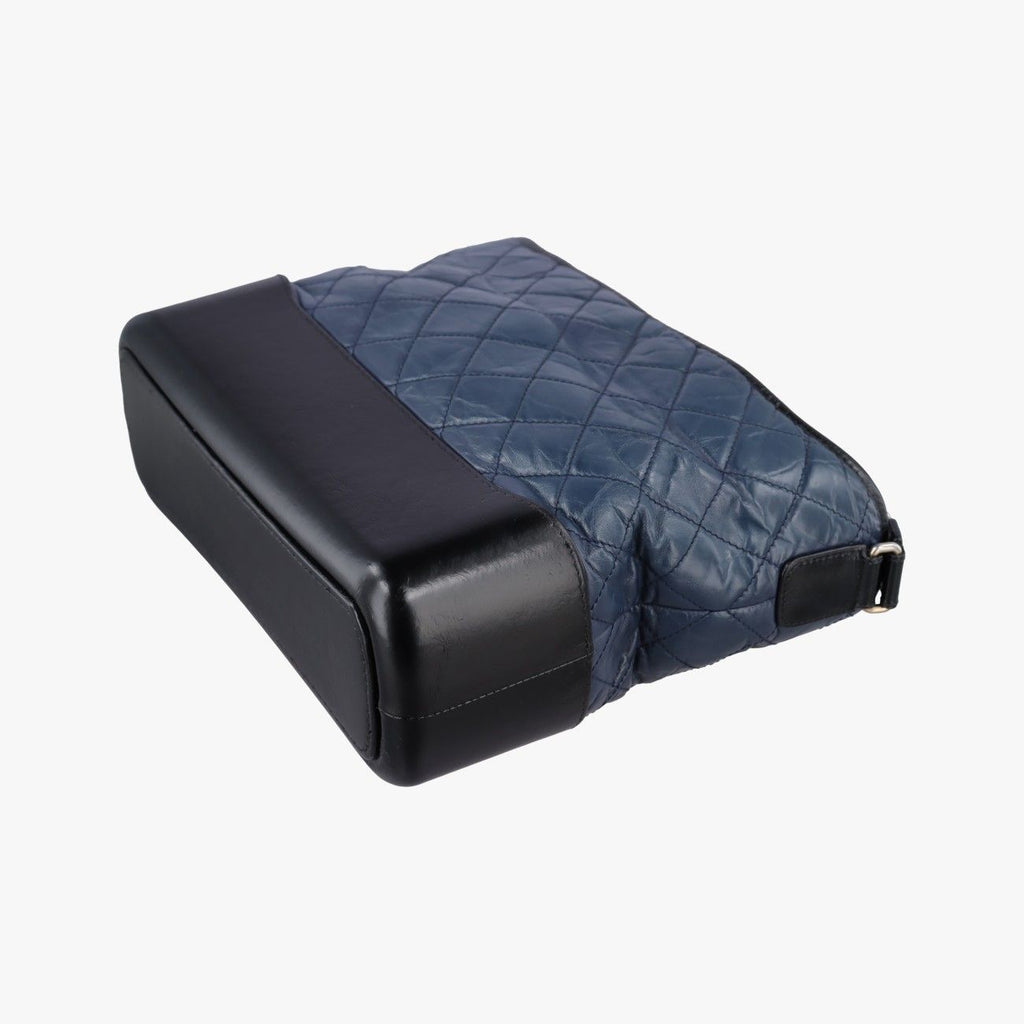 Chanel Gabrielle Black Navy Leather Handbag — view 4