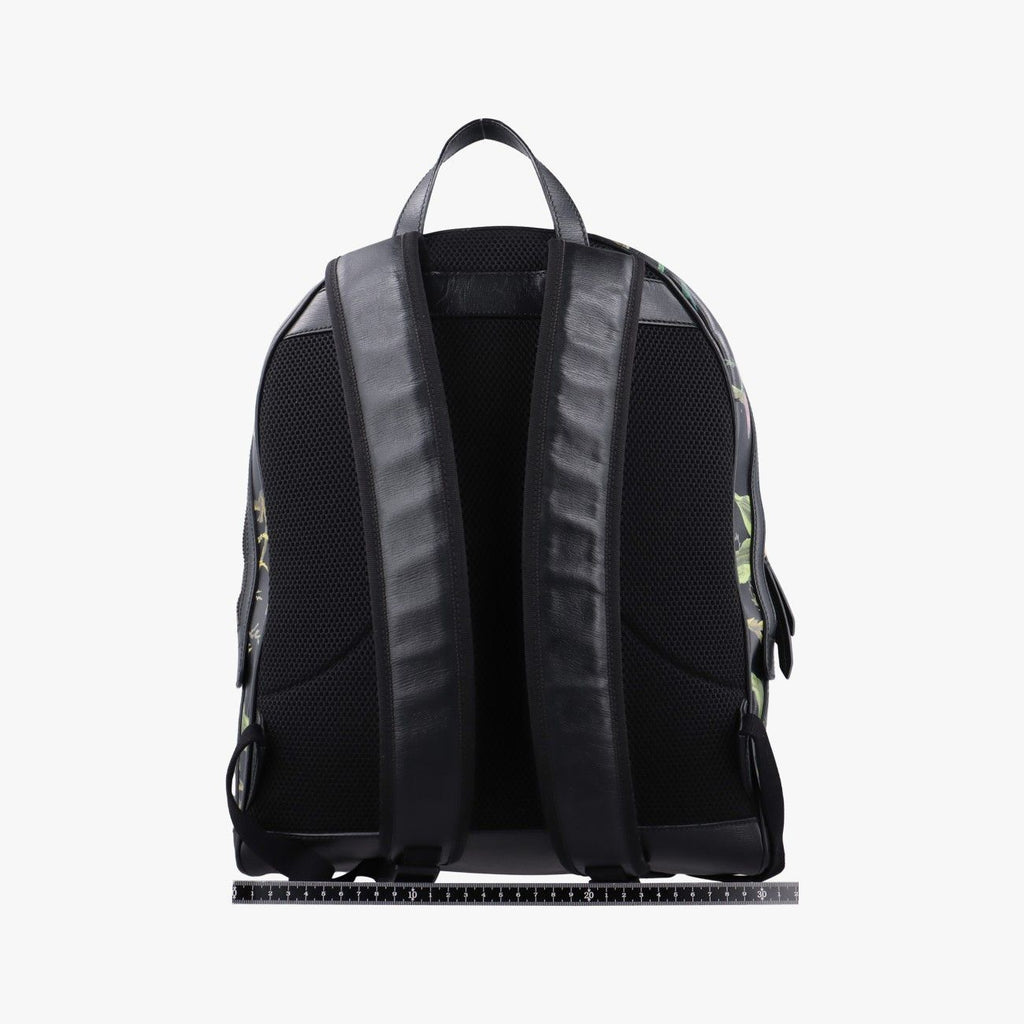 Gucci Tropical Print Black Multicolor Leather Backpack — view 2
