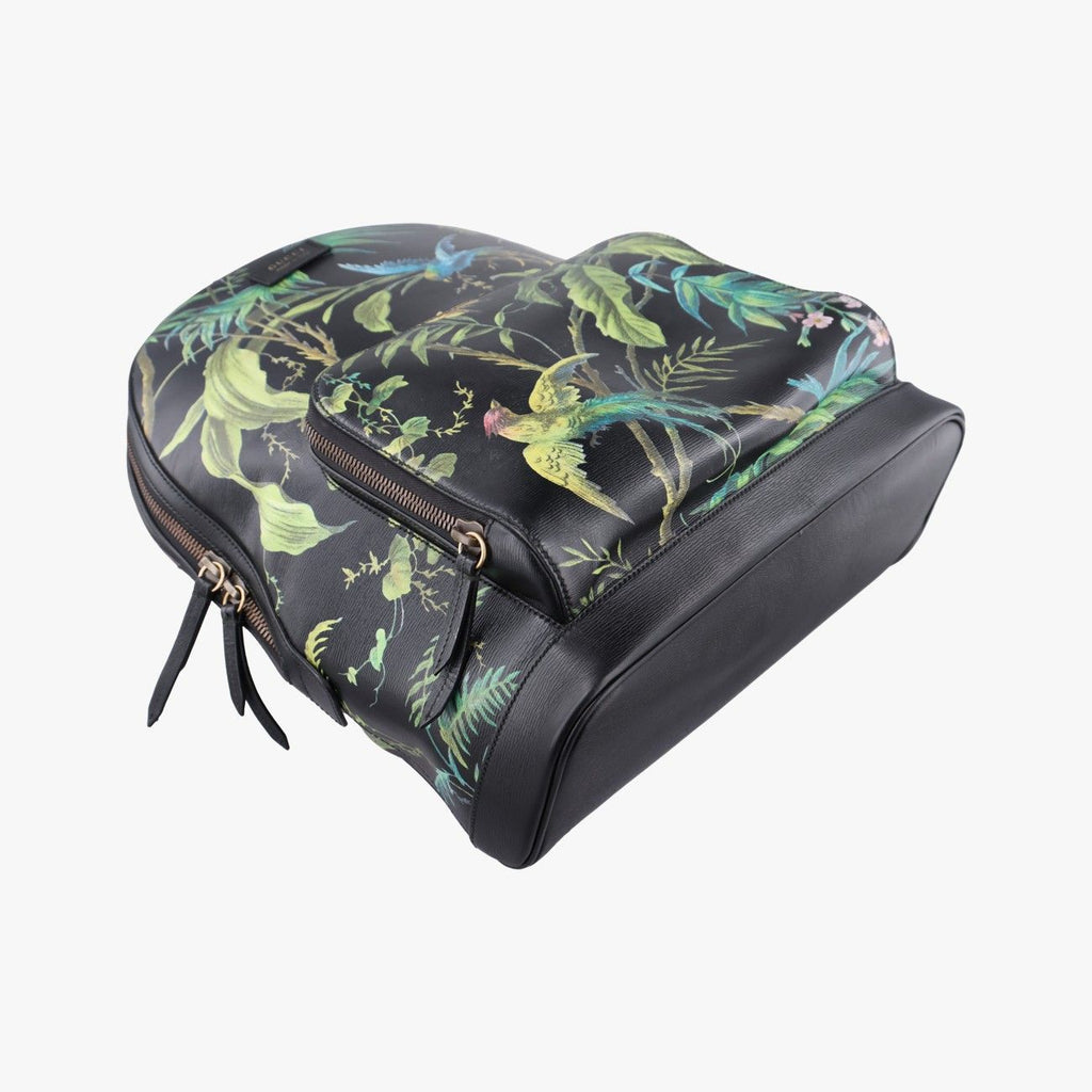 Gucci Tropical Print Black Multicolor Leather Backpack — view 5