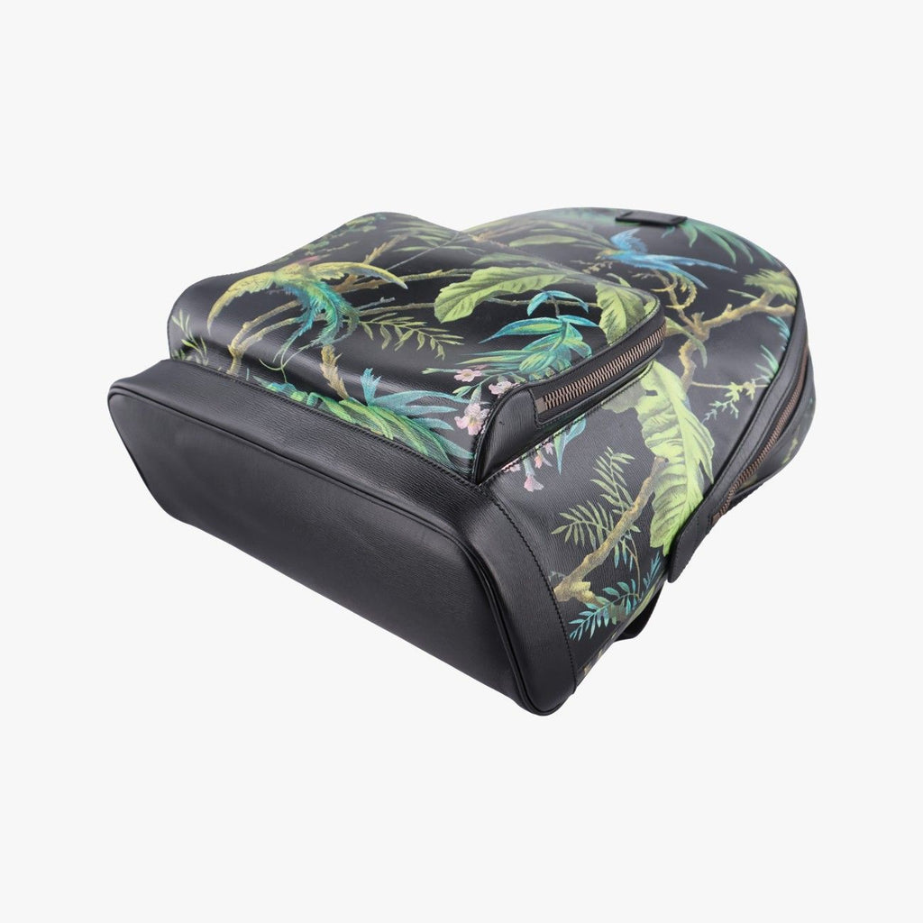 Gucci Tropical Print Black Multicolor Leather Backpack — view 4