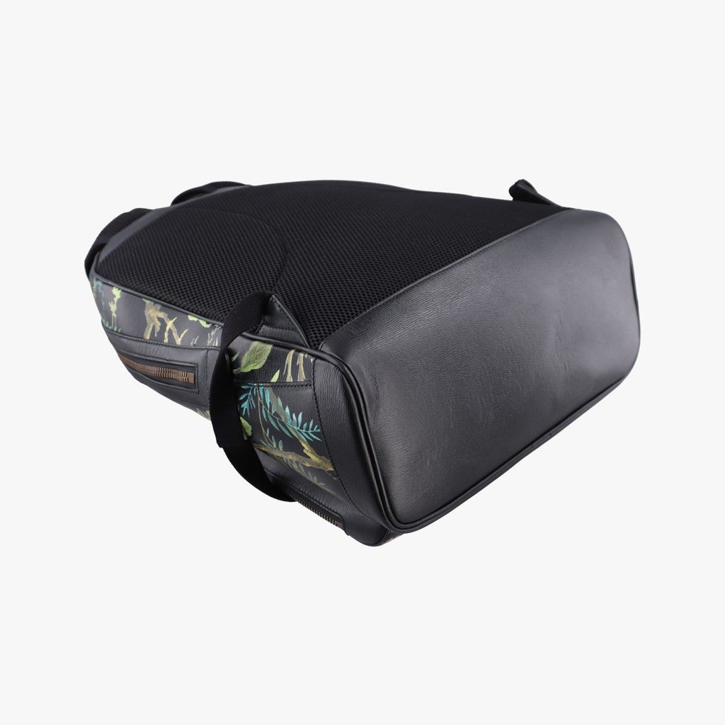 Gucci Tropical Print Black Multicolor Leather Backpack — view 7