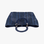 Dior Lady Soft Blue Black Leather Handbag — view 8