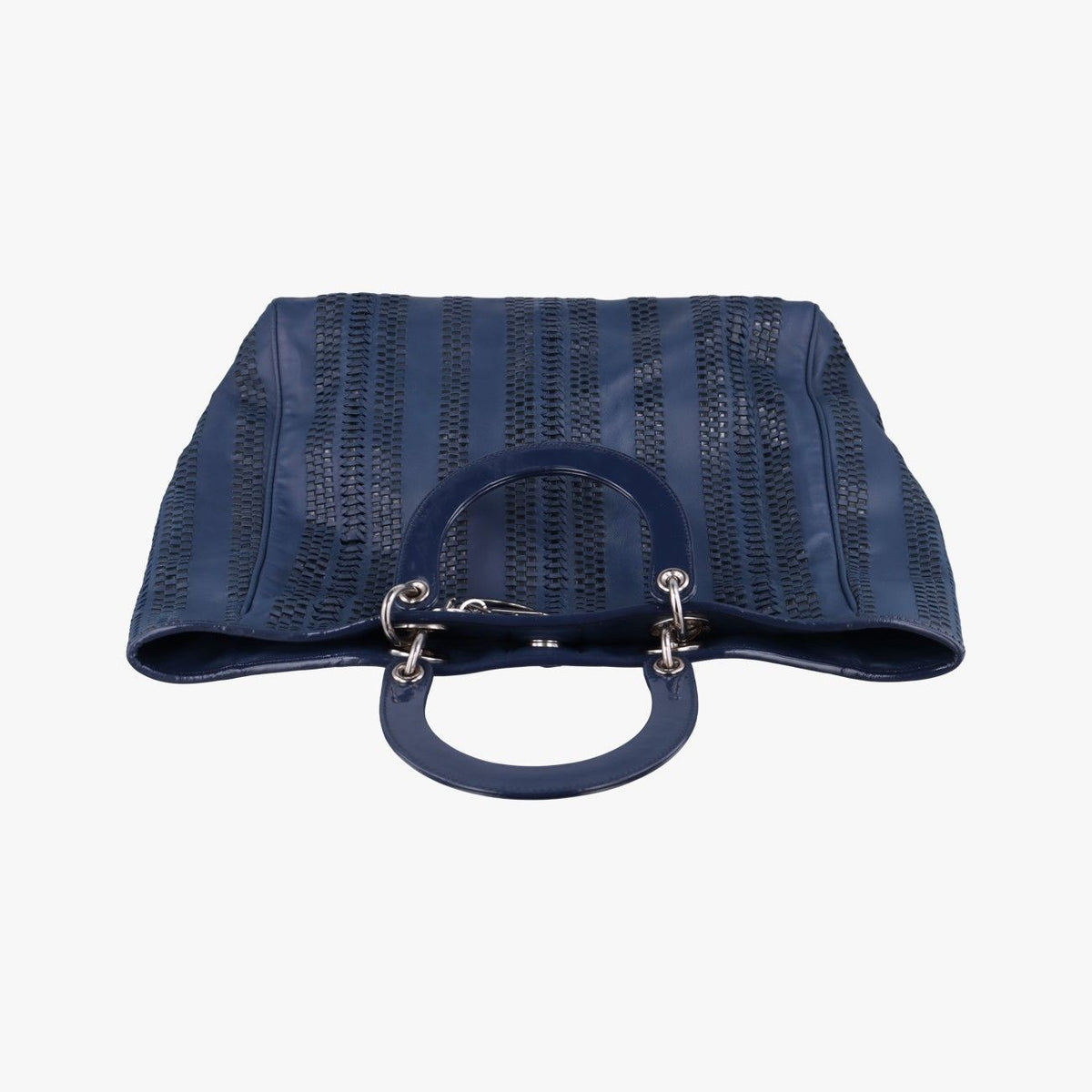 Dior Lady Soft Blue Black Leather Handbag — view 8