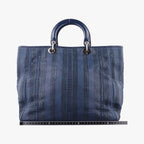 Dior Lady Soft Blue Black Leather Handbag — view 2