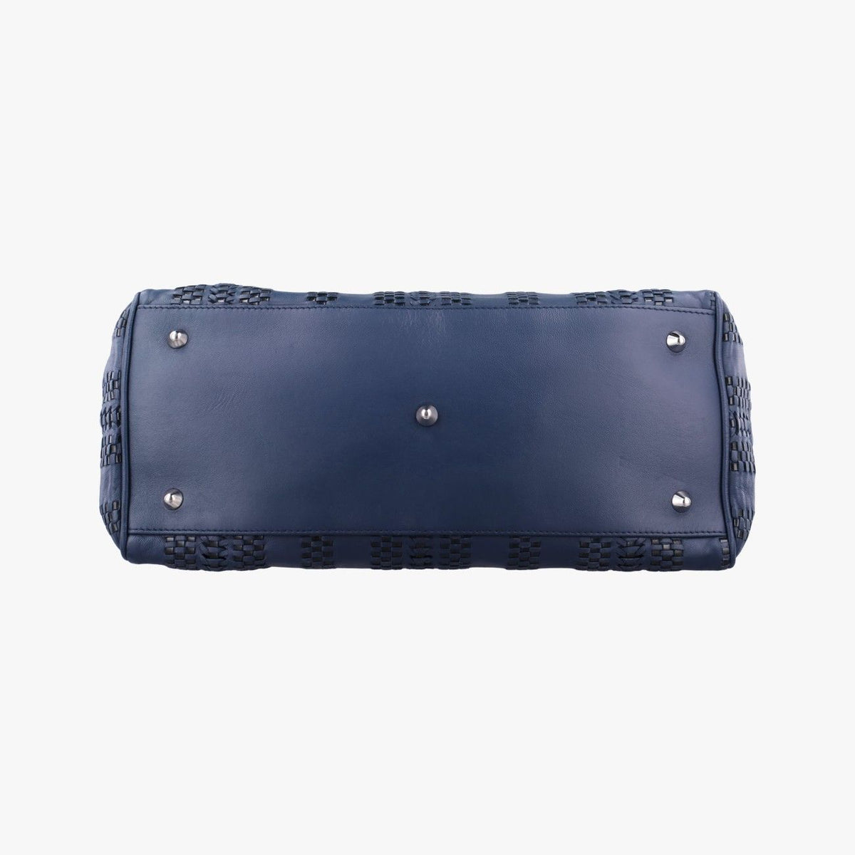 Dior Lady Soft Blue Black Leather Handbag — view 3