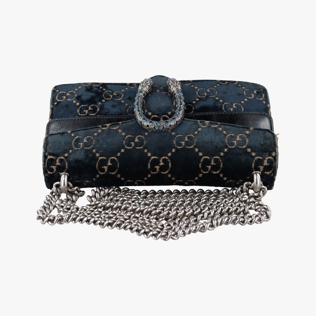 Gucci Dionysus Navy Velour Shoulder Bag — view 8