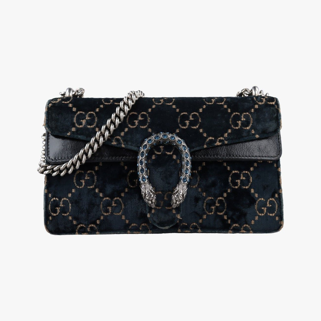 Gucci Dionysus Navy Velour Shoulder Bag