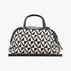 Chanel CC Woven Bowling White Black Leather — view 2