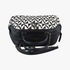 Chanel CC Woven Bowling White Black Leather — view 8