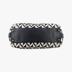 Chanel CC Woven Bowling White Black Leather — view 3