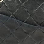 Chanel Shoulder Bag Quilted Double Flap CC Logo Leather Black — view 5