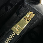 Chanel Shoulder Bag V-stitch Chevron CC Logo Leather Black — view 8