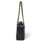 Chanel Shoulder Bag V-stitch Chevron CC Logo Leather Black — view 4