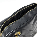 Chanel Shoulder Bag V-stitch Chevron CC Logo Leather Black — view 7