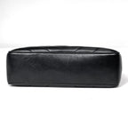 Chanel Shoulder Bag V-stitch Chevron CC Logo Leather Black — view 5
