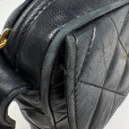 Chanel Shoulder Bag CC Logo Fringe Leather Black — view 8