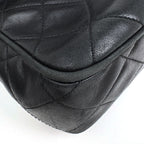Chanel Shoulder Bag CC Logo Fringe Leather Black — view 3