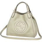 Gucci Handbag Soho Interlocking G 2-Way Leather Ivory