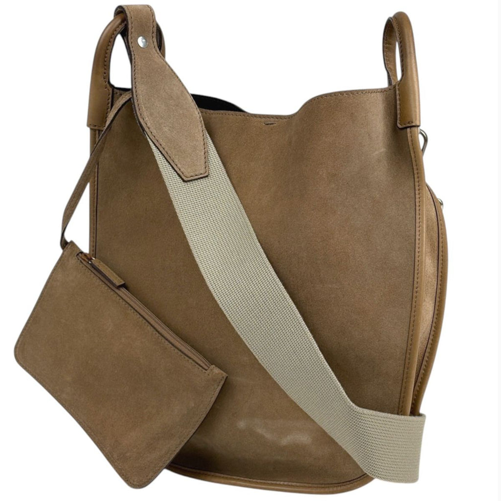 Saint Laurent Shoulder Bag Suede Brown