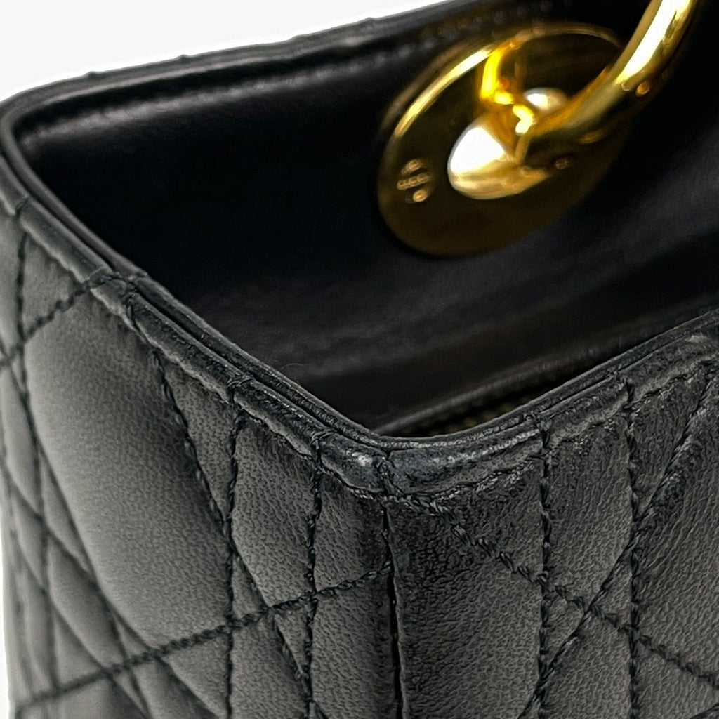 Dior Handbag Lady 2-Way Leather Black — view 4