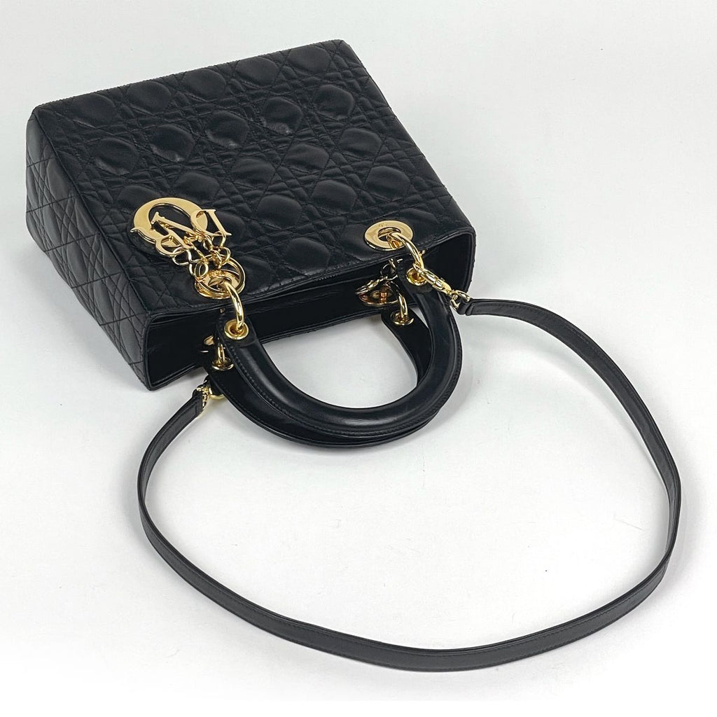 Dior Handbag Lady 2-Way Leather Black — view 6