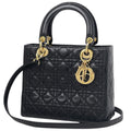 Dior Handbag Lady 2-Way Leather Black
