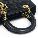 Dior Handbag Lady 2-Way Leather Black — view 5
