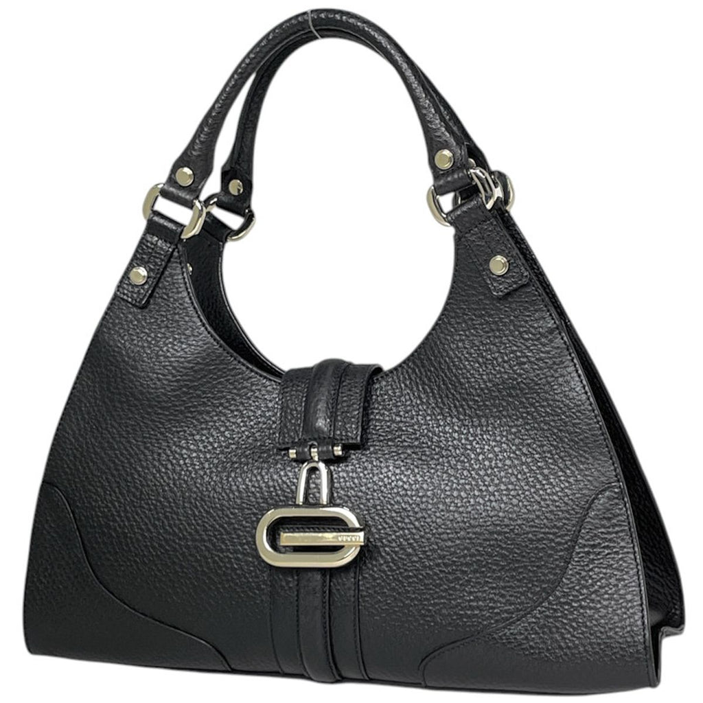 Gucci Shoulder Bag G Logo Leather Black