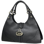 Gucci Shoulder Bag G Logo Leather Black