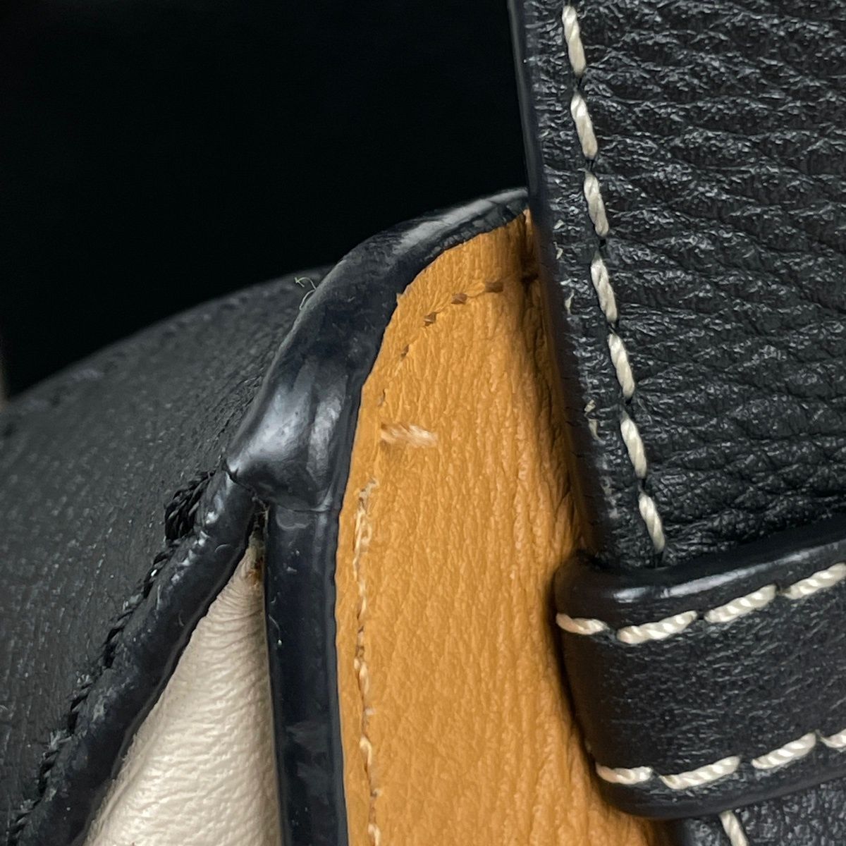 Loewe Handbag Hammock Bag Small 2-Way Leather Beige Black — view 5