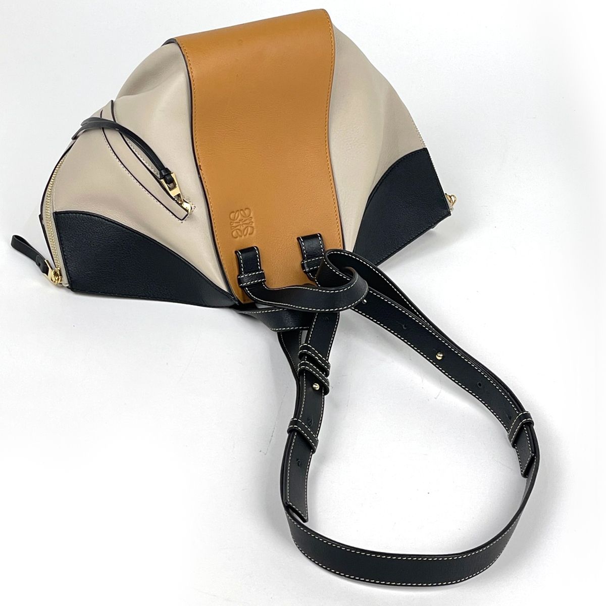 Loewe Handbag Hammock Bag Small 2-Way Leather Beige Black — view 7