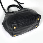 Prada Handbag Ribbon 2-Way Leather Nero Pink — view 2
