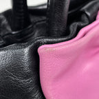 Prada Handbag Ribbon 2-Way Leather Nero Pink — view 4