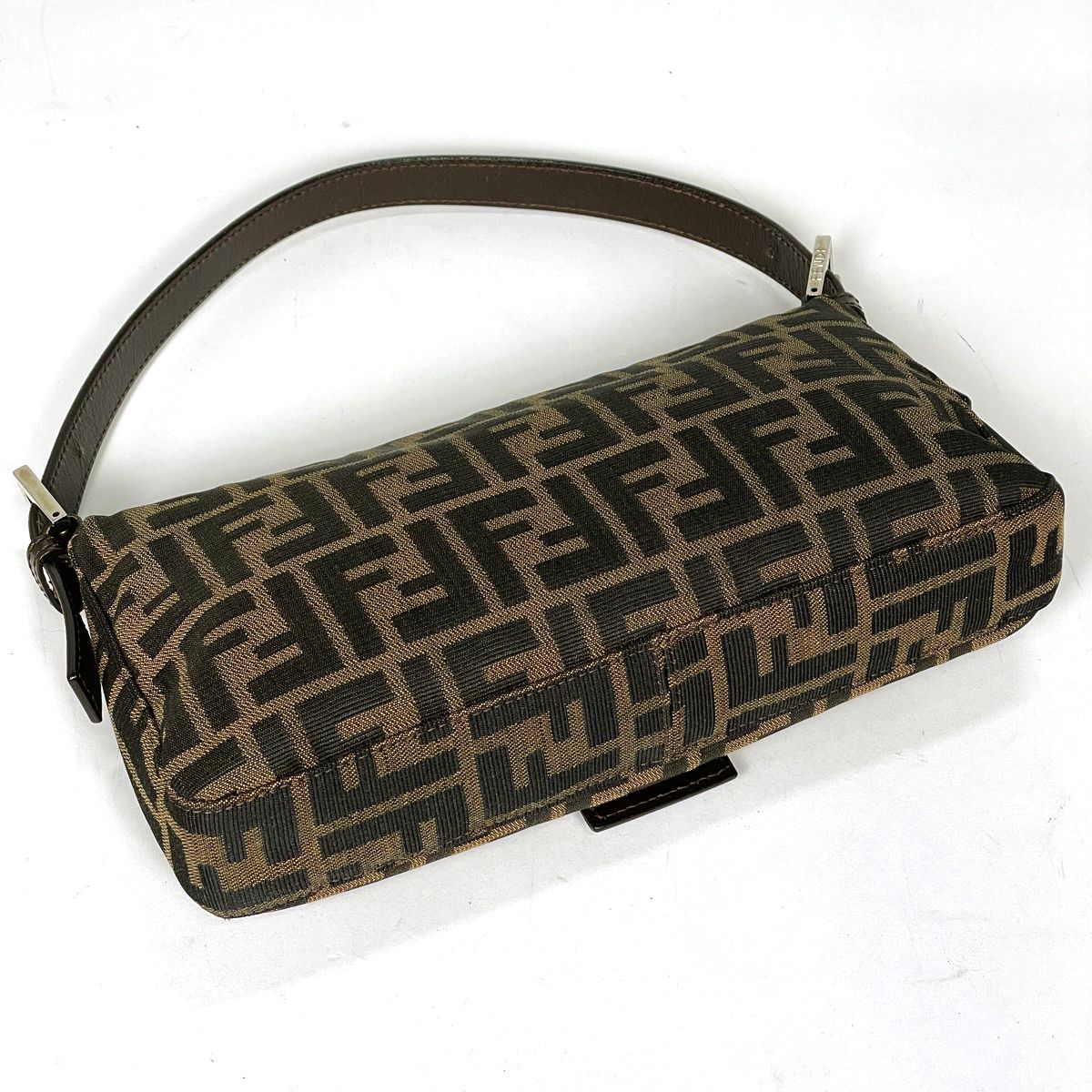 Fendi Shoulder Bag Zucca Pattern Mamma Baguette Canvas Brown — view 2