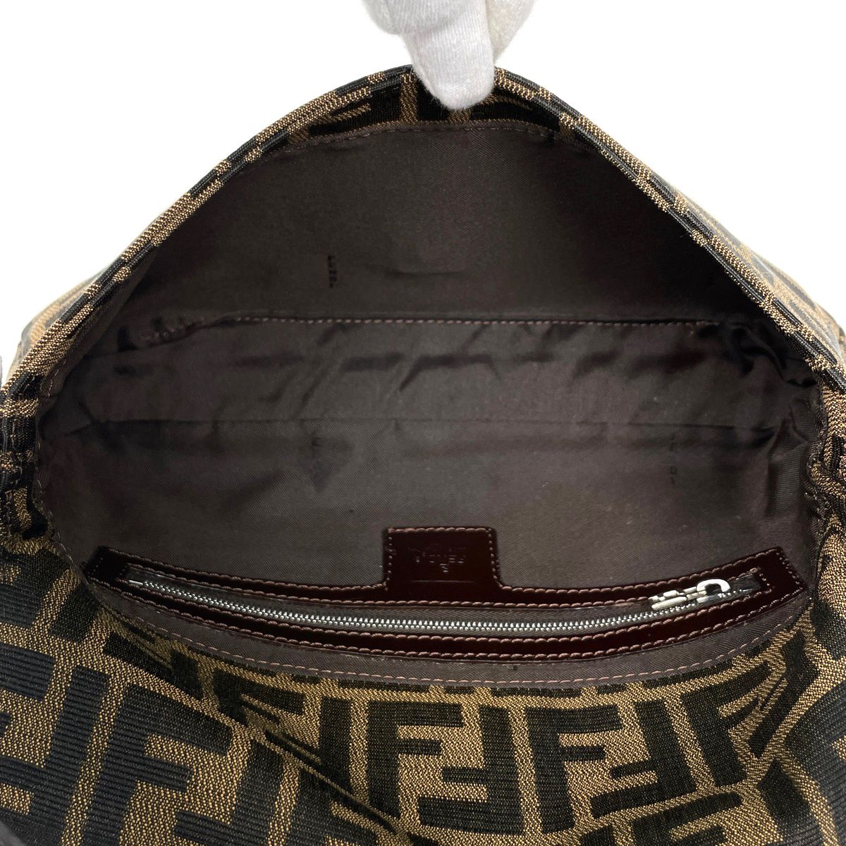 Fendi Shoulder Bag Zucca Pattern Mamma Baguette Canvas Brown — view 8